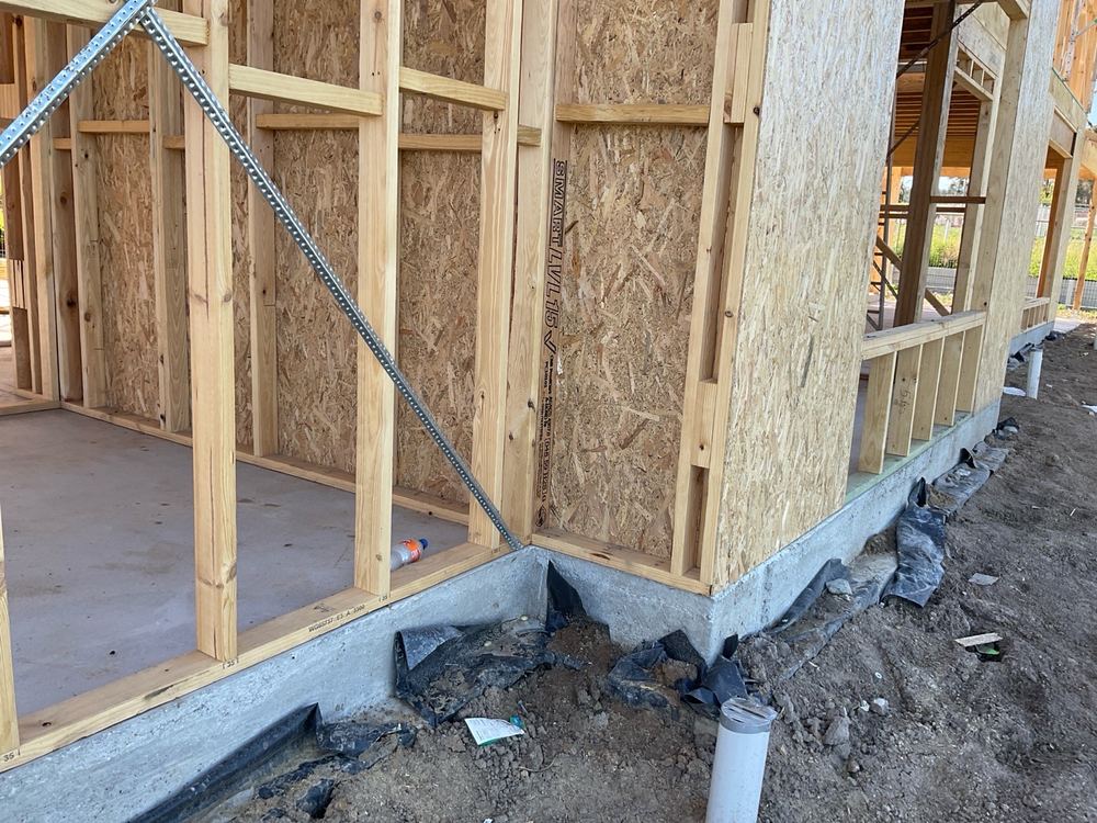 No physical termite barrier yet fitted beneath the outside walls, found during a frame inspection in Officer